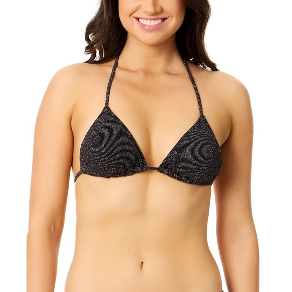 Salt + Cove Juniors Size XL Jacaranda Shine Triangle Bikini Top in Black 1690